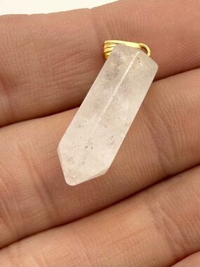 Clear Quartz Point Pendant Necklace Natural Gemstone Charm